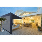 Bon Pergola Motorized Wind Resistant Side Shade/Screen - Only for Villa Pergola Add-on Only - BP-MOT-WRS-WH-10